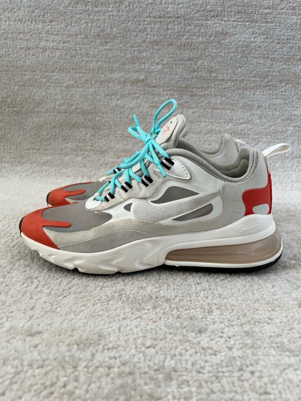 Nike Air Max 270 React Womens Sneakers Shoes in Light Beige Chalk 6